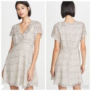 Madewell Silk Ruffle-Neck Mini Dress